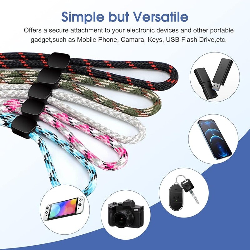 Adjustable Nylon Wrist Strap Lanyard 8 Pack Phone Camera USB Keys ID Badge