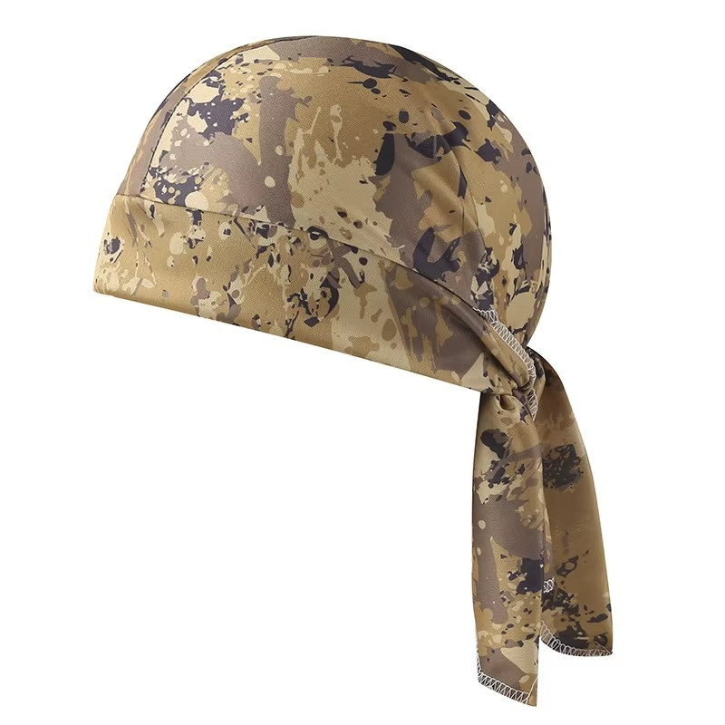 Camouflage Motorcycle Wrap Biker Du Do Black Doo Rag Head Skull Cap Durag