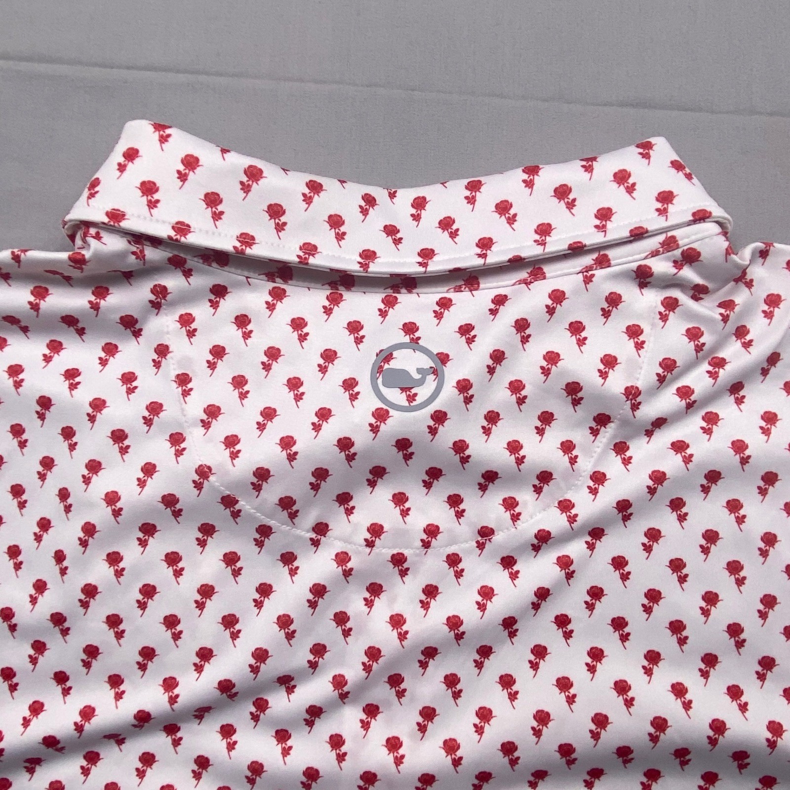 Vineyard Vines Sankaty Kentucky Derby Rose Micro Polo Mens XL White Performance