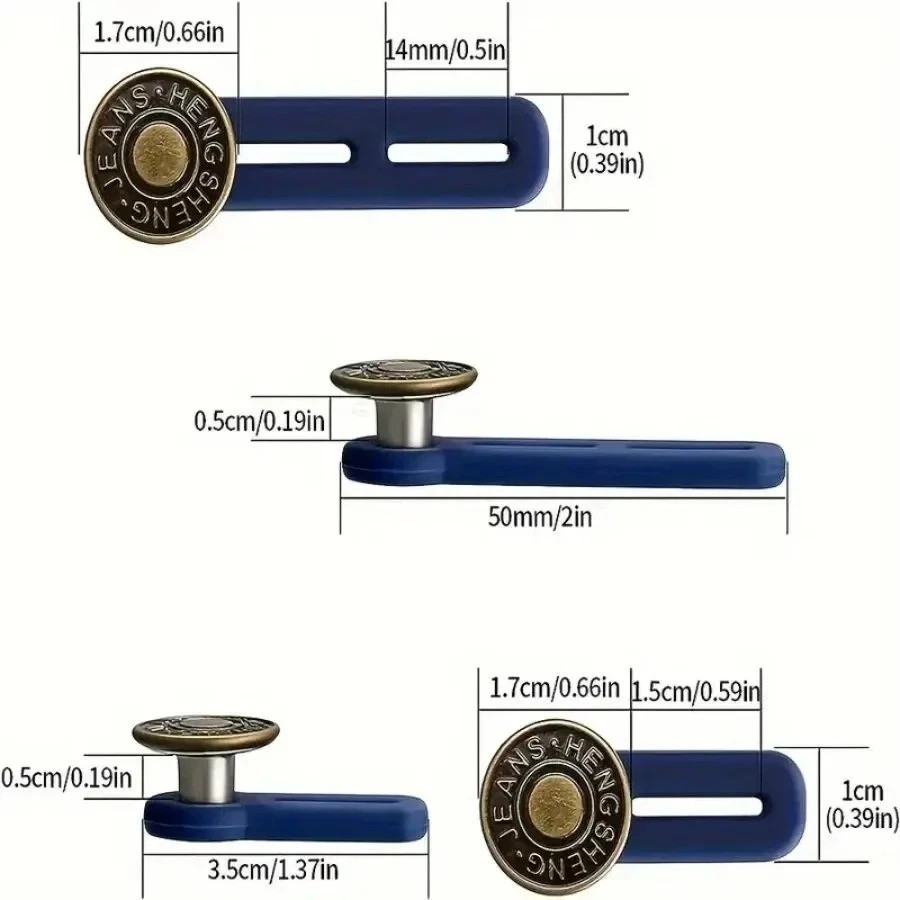 6PCS Jeans Button Extender Adjustable Waist Extender for Men Women Pants