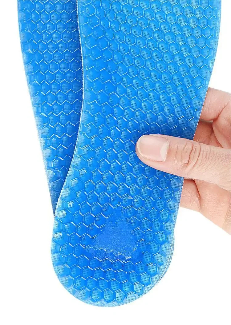 1 Pair Silicone Gel Soft Insoles Outdoor Sports Running Insole Elastic Shock-abs