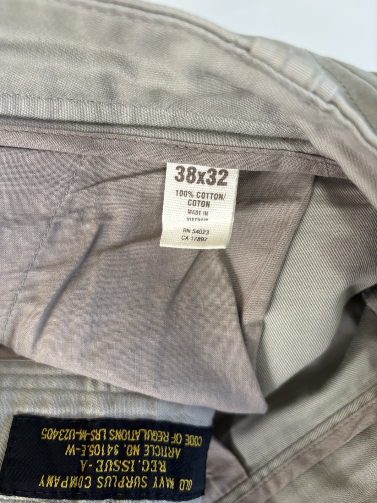 Vintage Y2k Old Navy Surplus Company Men’s Beige Cargo Pants 38W Pockets