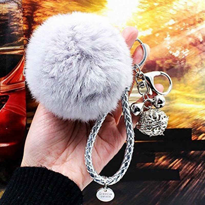 Hanging Ornament Pom Pom Keychain Plush Ball Key Chain Fluffy Accessories Car