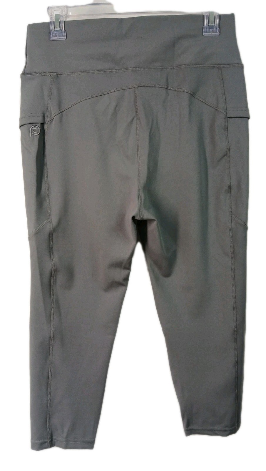 Pop Fit Womens Grey High Rise Capri Pants With Pockets POP2625-33