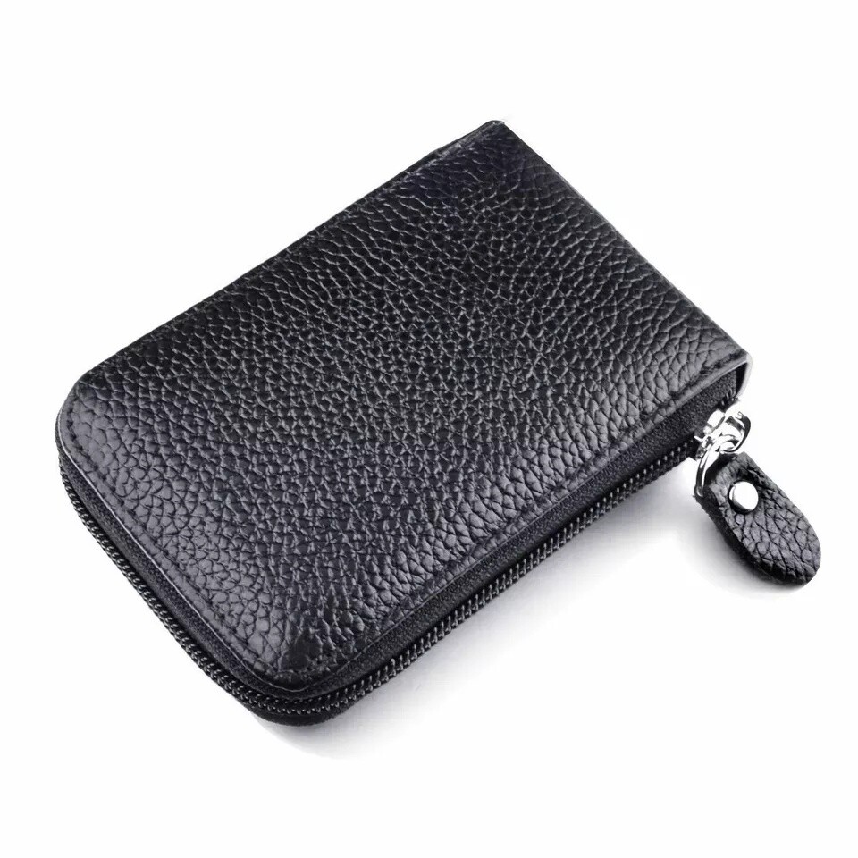 Mens RFID Blocking Leather Wallet Credit Card ID Holder Zipper Purse Waterproof
