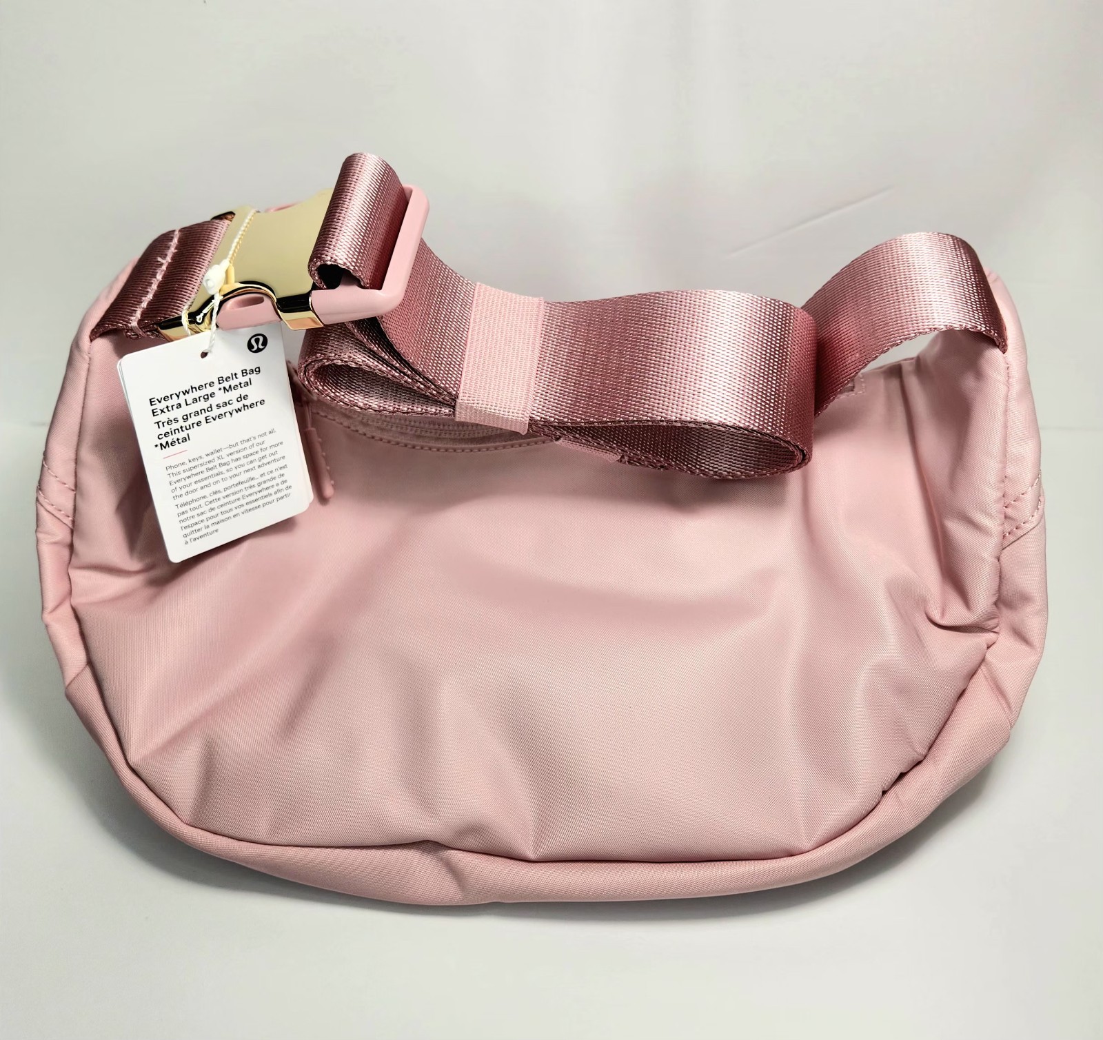 Lululemon Everywhere Belt Bag Extra Large 4L Pink Zip Adjustable Strap Gold