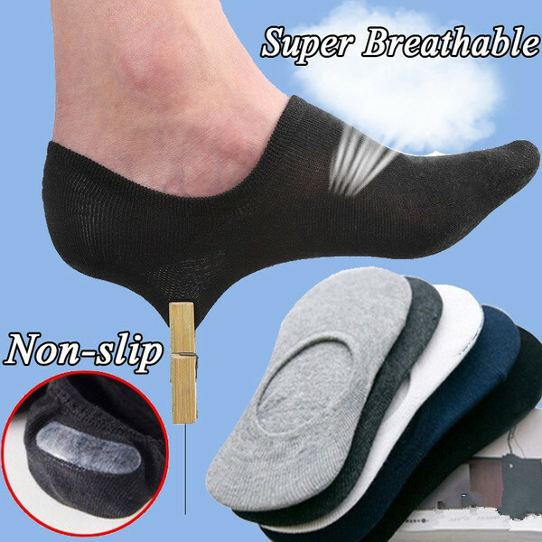 3-12 Pairs Men’s Invisible No Show Nonslip Low Cut Solid Boat Socks Size 9-13