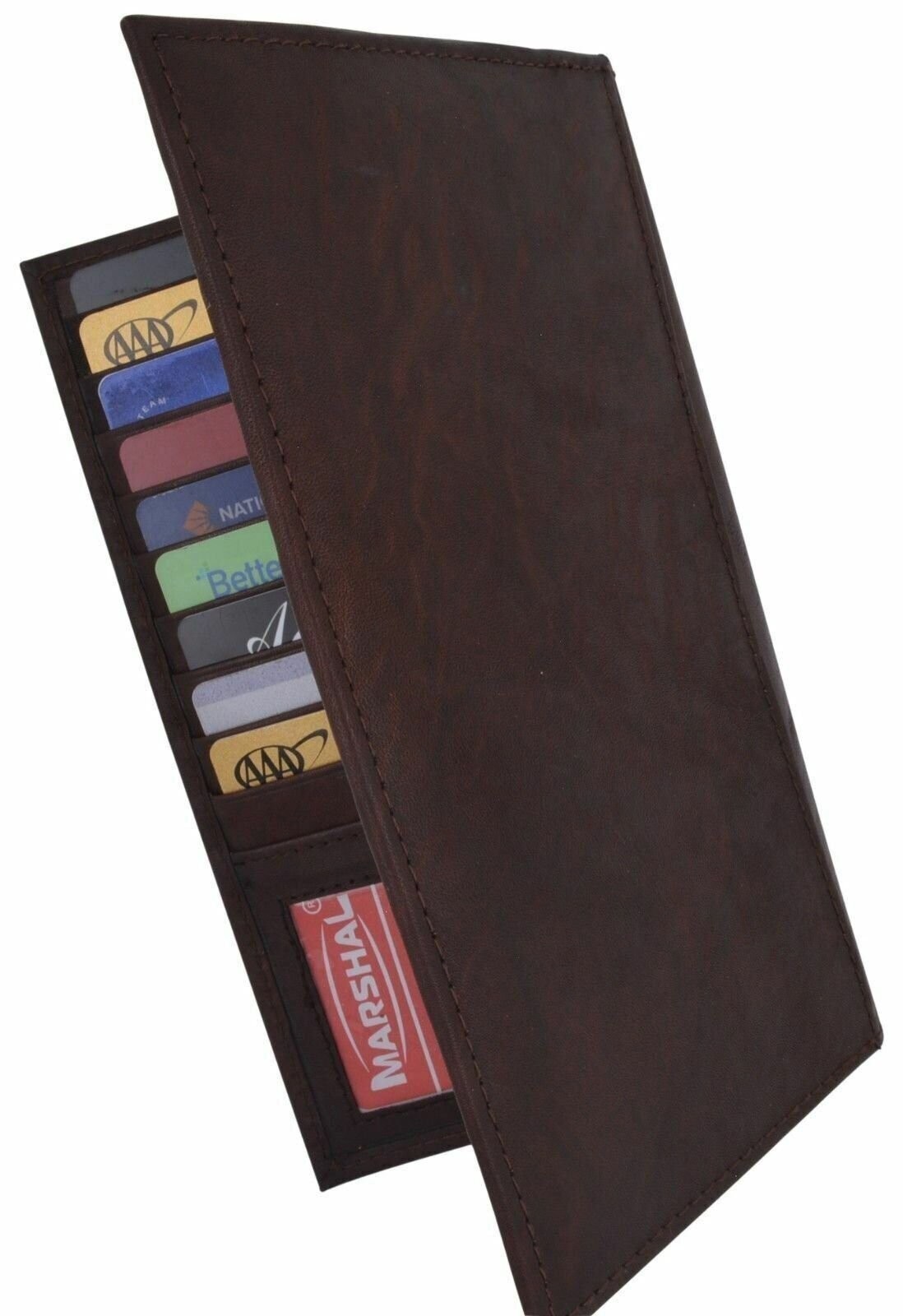 Genuine Leather Credit Card Holder Wallet 19 Card Slots + 1 ID Window