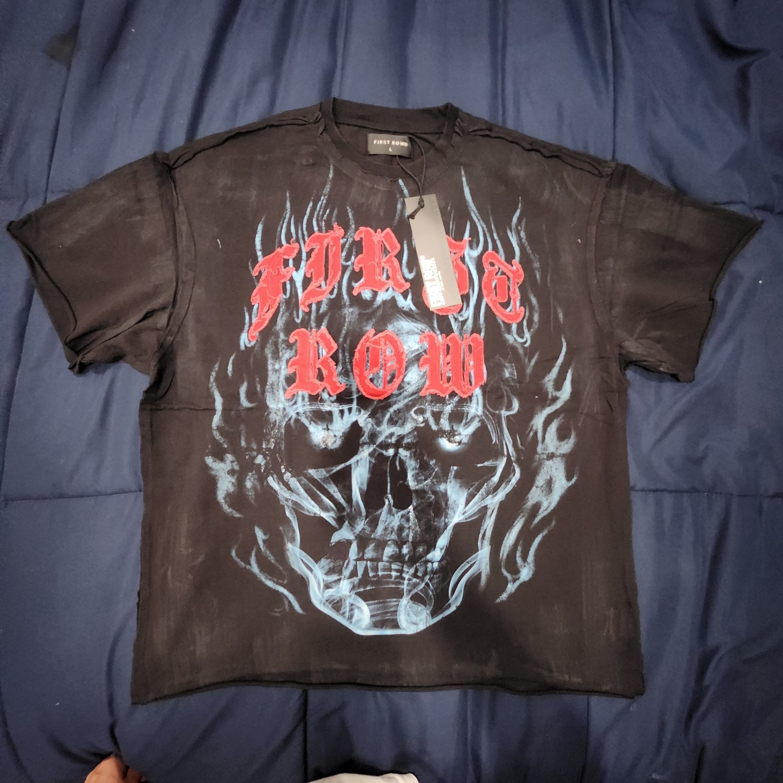🔥 First Row “Wake Up and Be Fierce” Skull Flame Tee 🔥