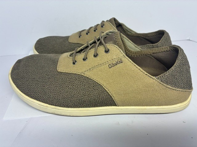 Olukai Nohea Moku Brown Tan Slip-On Shoes Round Toe Men’s U.S. Size 9