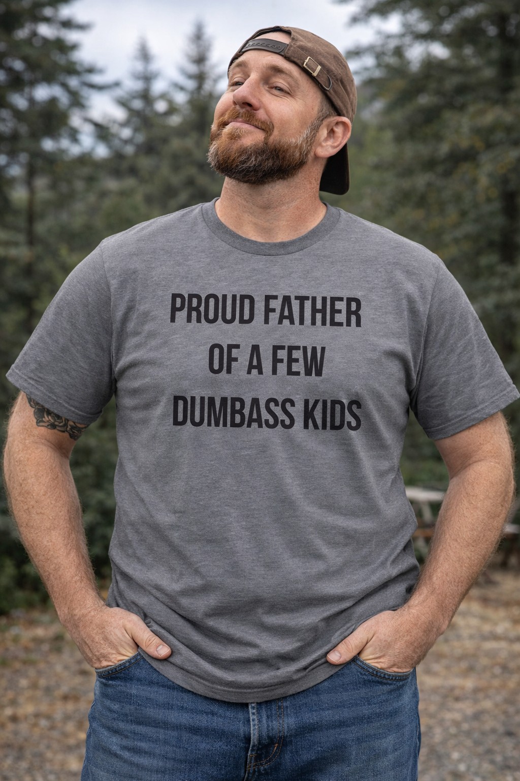 Mens Proud Father Of A Few Dumbass Kids T Shirt Funny Parenting Fathers Day Tee