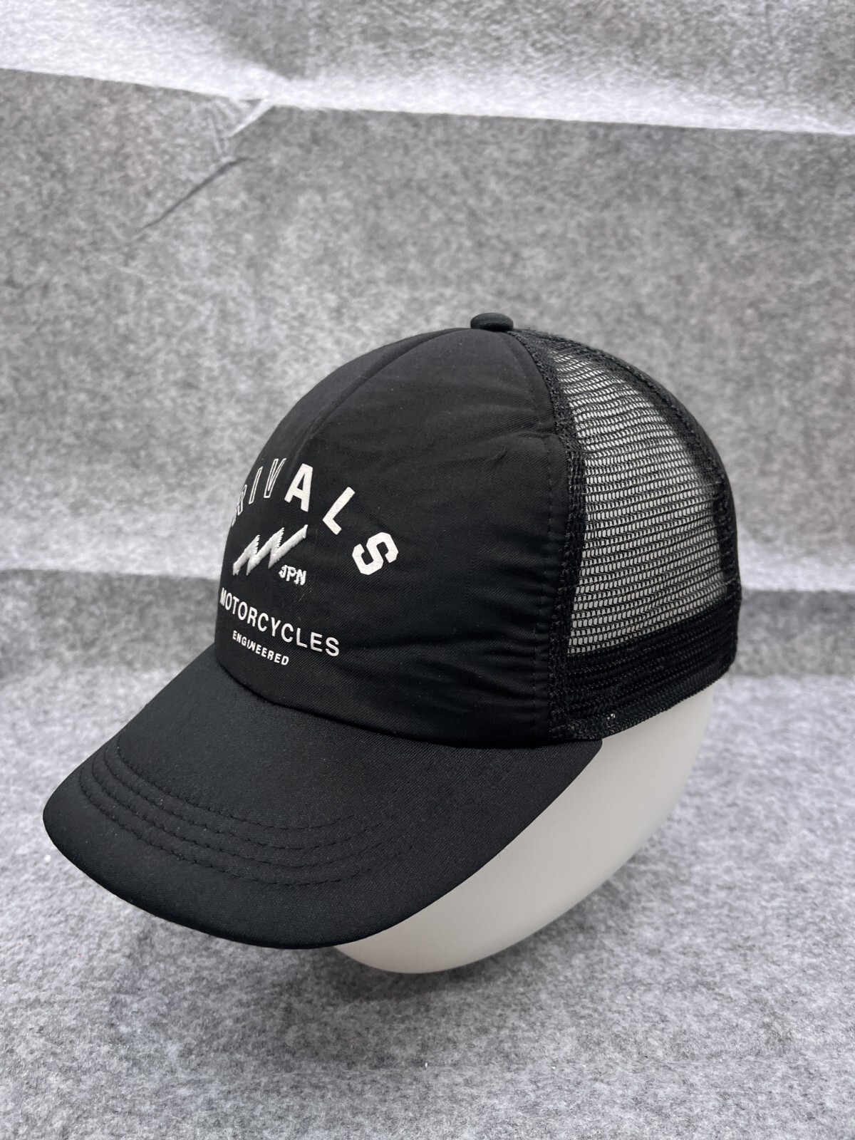 Rivals Japan Motorcycles Hat Cap Snap Back Adult Black Poly Nylon Blend Trucker