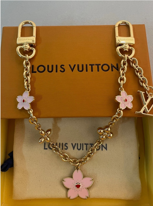 LV Monogram Charms Bag Chain Gold Key Holder M65162 New LV