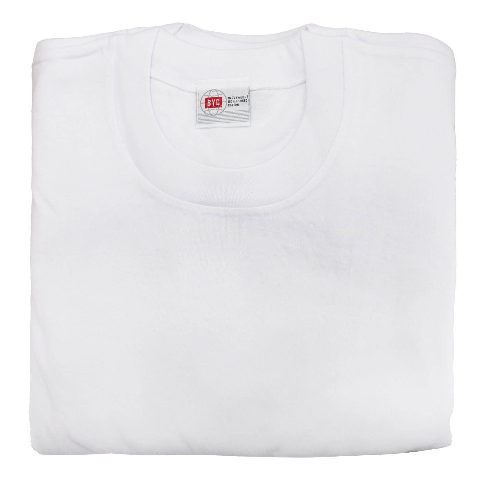BYC Men’s Classic White Cotton Undershirts Crewneck T-Shirts Pack of 6