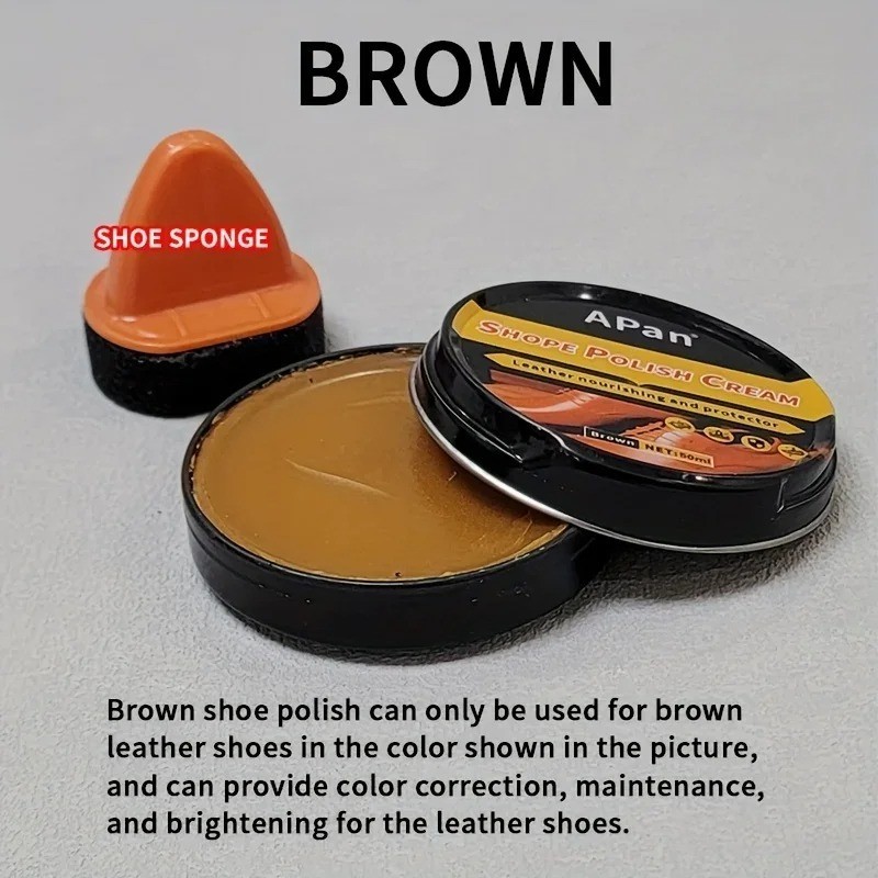 Shoe Boot Polish Quickly Shine Leather PASTE WAX Protector Waterproof 50ml Can