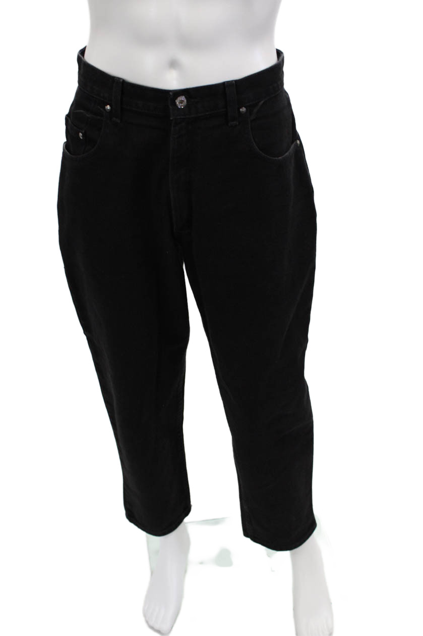 Levis Mens Cropped Tapered Jeans Black Button 29in Inseam Size 34