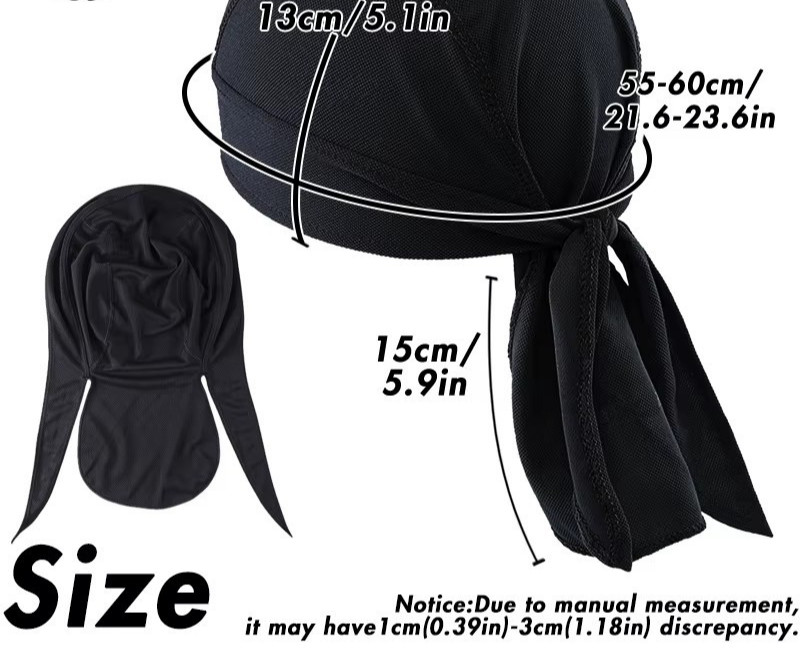 Motorcycle Wrap Biker Du Do Black Bandana Paisley Doo Rag Head Skull Cap Durag.