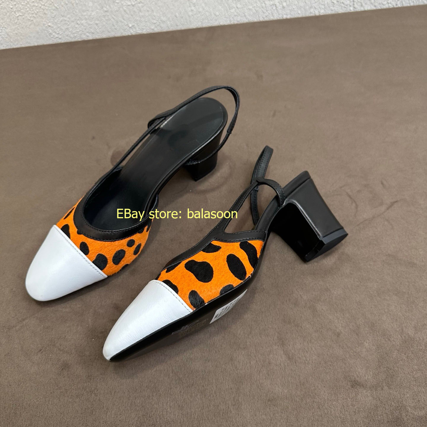 Spring Summer 2026 Genuine Leather Spliced Leopard Single Shoes Multi-Style35-43