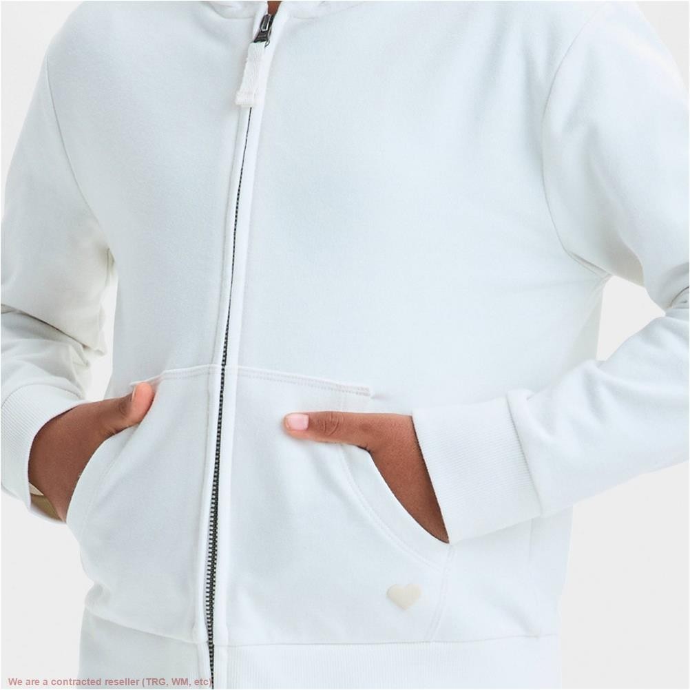 Girls’ Hearts French Terry Zip-Up Hoodie – Cat & Jack Cream M *SEE DEAL!!!*