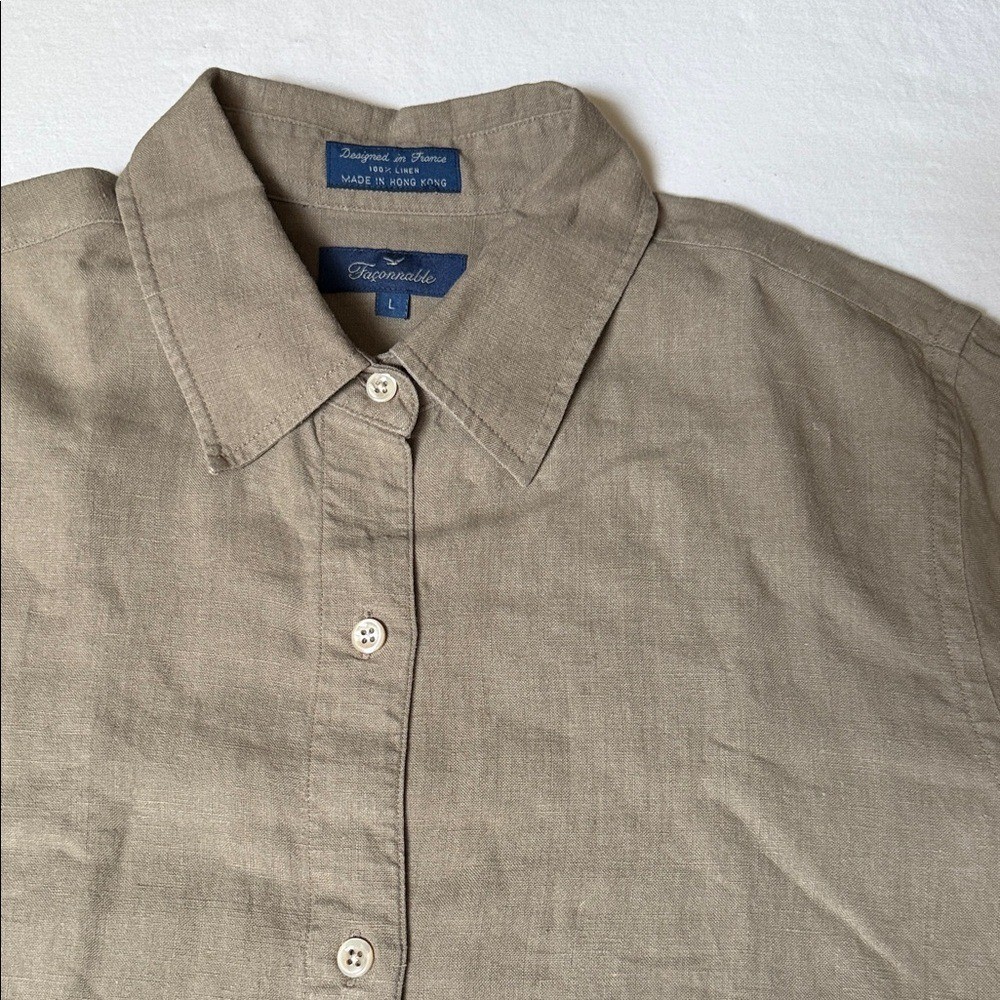 Faconnable Beige 100% Linen Shirt