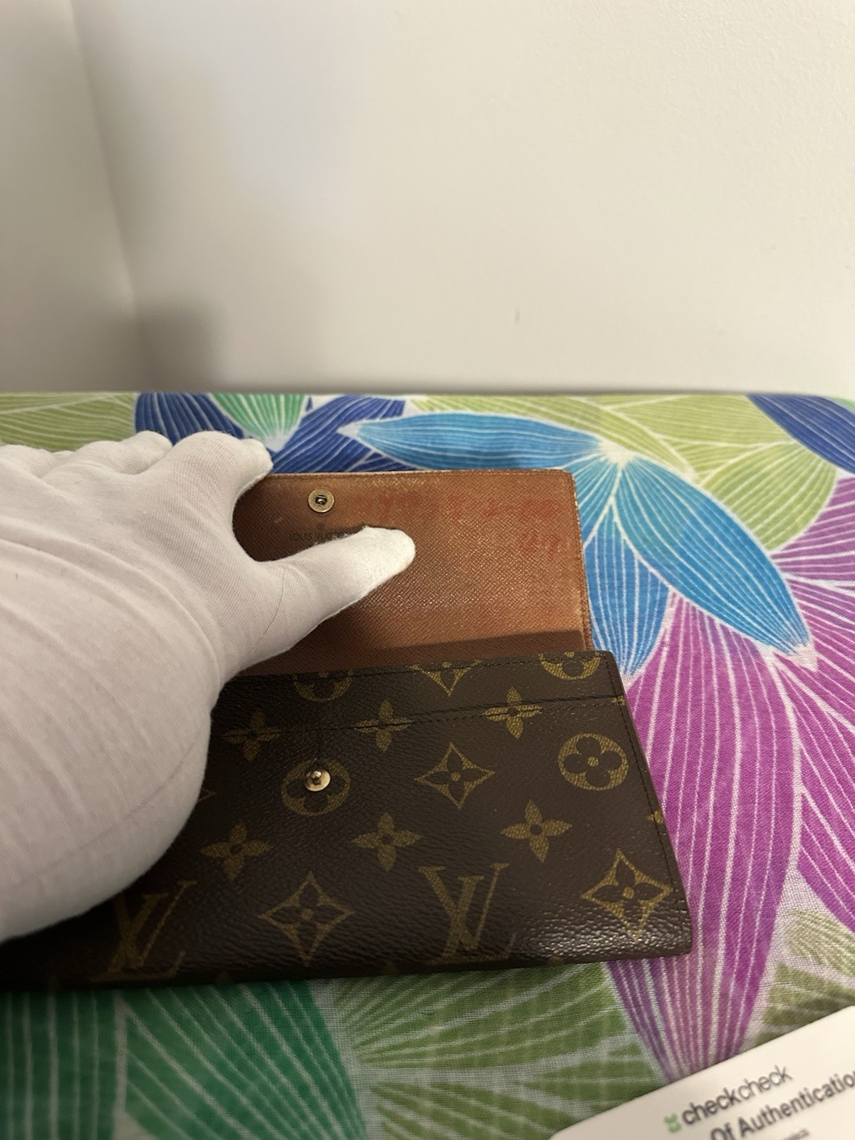 Louis Vuitton Women’s Folding Wallet, Brown Monogram Logo, Credit Card Slots