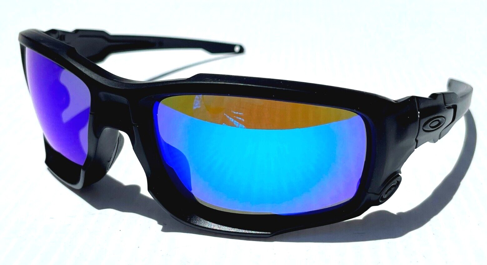 NEW Oakley SI SHOCKTUBE Matte Blackout POLARIZED Galaxy Blue Sunglass 9329