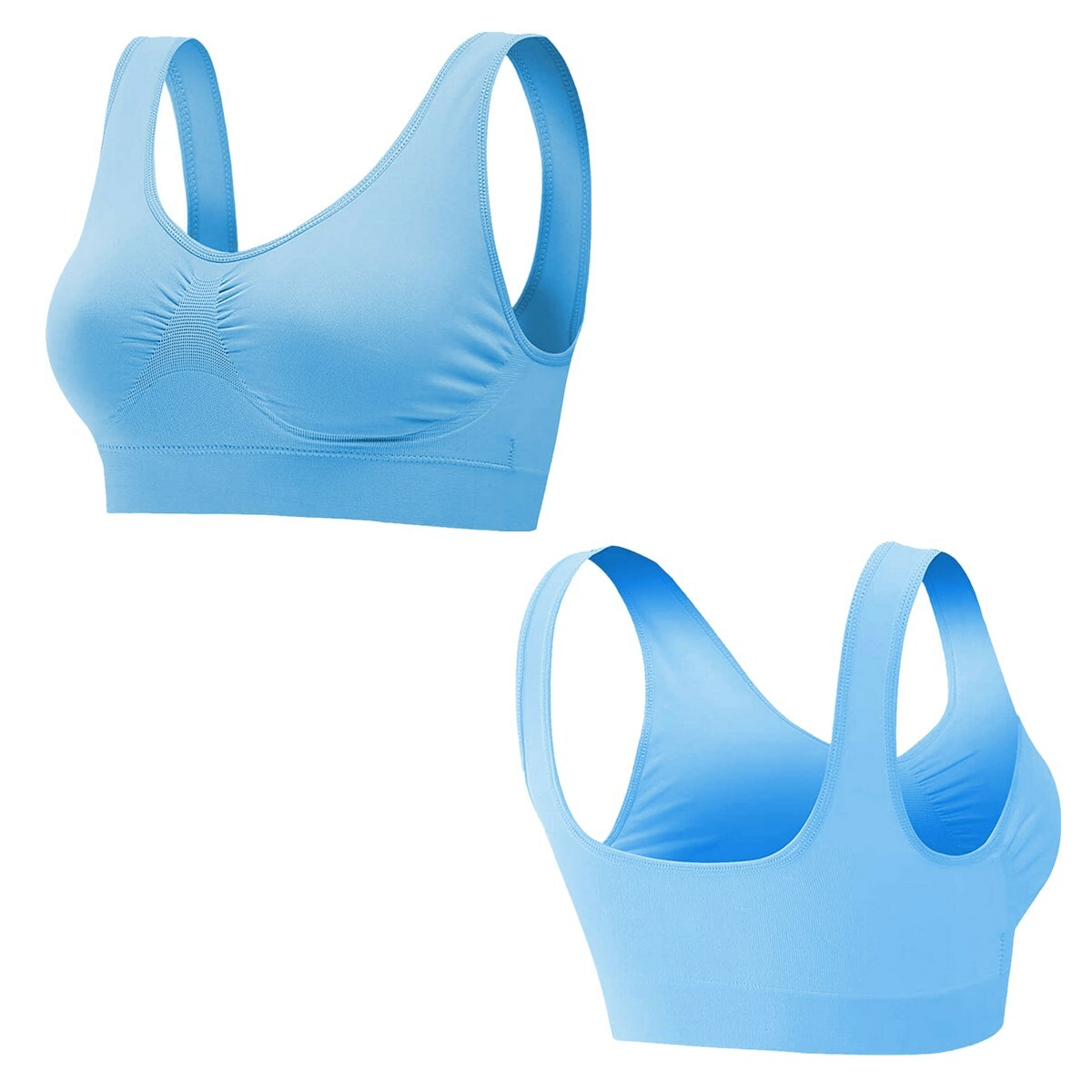 Sport Bras Seamless Wire-Free Light Support Tank Sports Yoga Sleep Bra 3 Pack US