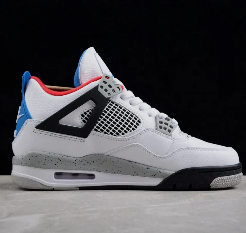 Men’s Jordan 4 “What The” Retro Mid Top White Basketball Sneakera Shoes