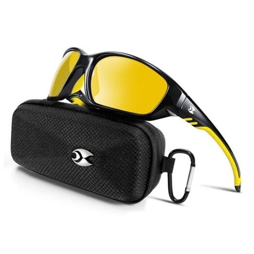 Sports Polarized Sunglasses for Men: Womens UV400 Protection Sun C12-yellow
