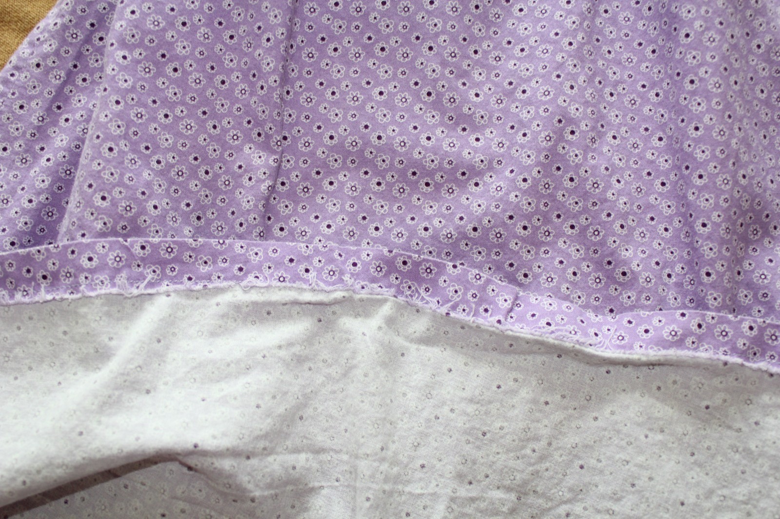 Handmade Vtg 70s Muumuu Dress Purple Cotton Floral Peter Pan Collar Lavendar XS