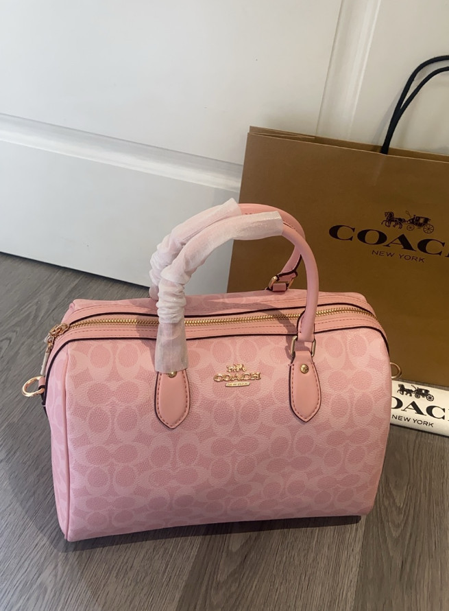 Coach Rowan Large Satchel Bag In Signature Canvas CAO77 /powder pink