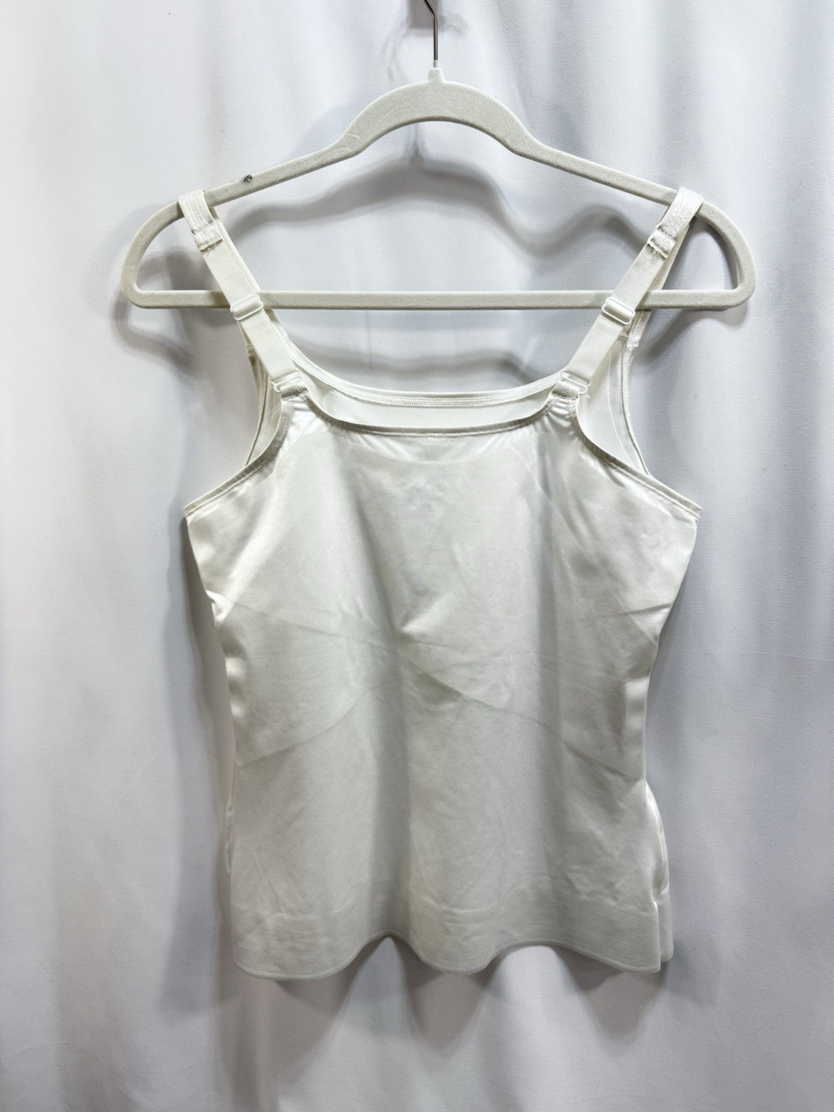RUBY RIBBON Size 40 White Shapewear Camisole Top Built In Support Adjustable Str