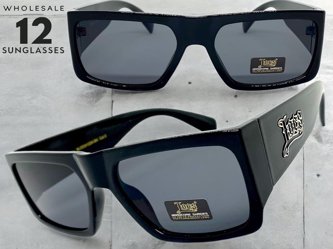 WHOLESALE LOT Men’s Motorcycle Biker Hardcore Gangster LOCS SUN GLASSES 12 Pairs