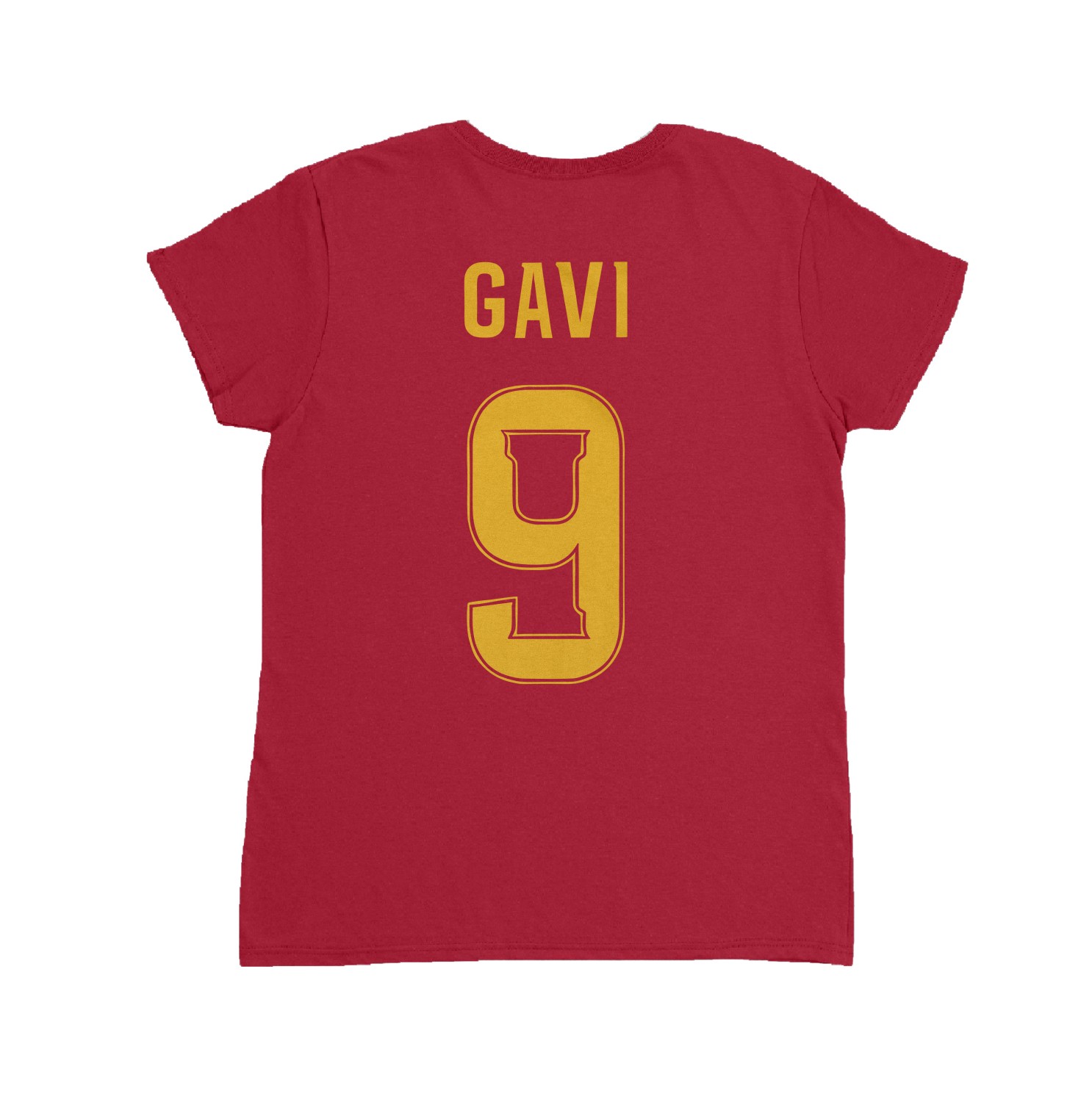 Spain Soccer Pride Gavira 9 Two-Sided Tribute Ladies’ Crewneck T-Shirt