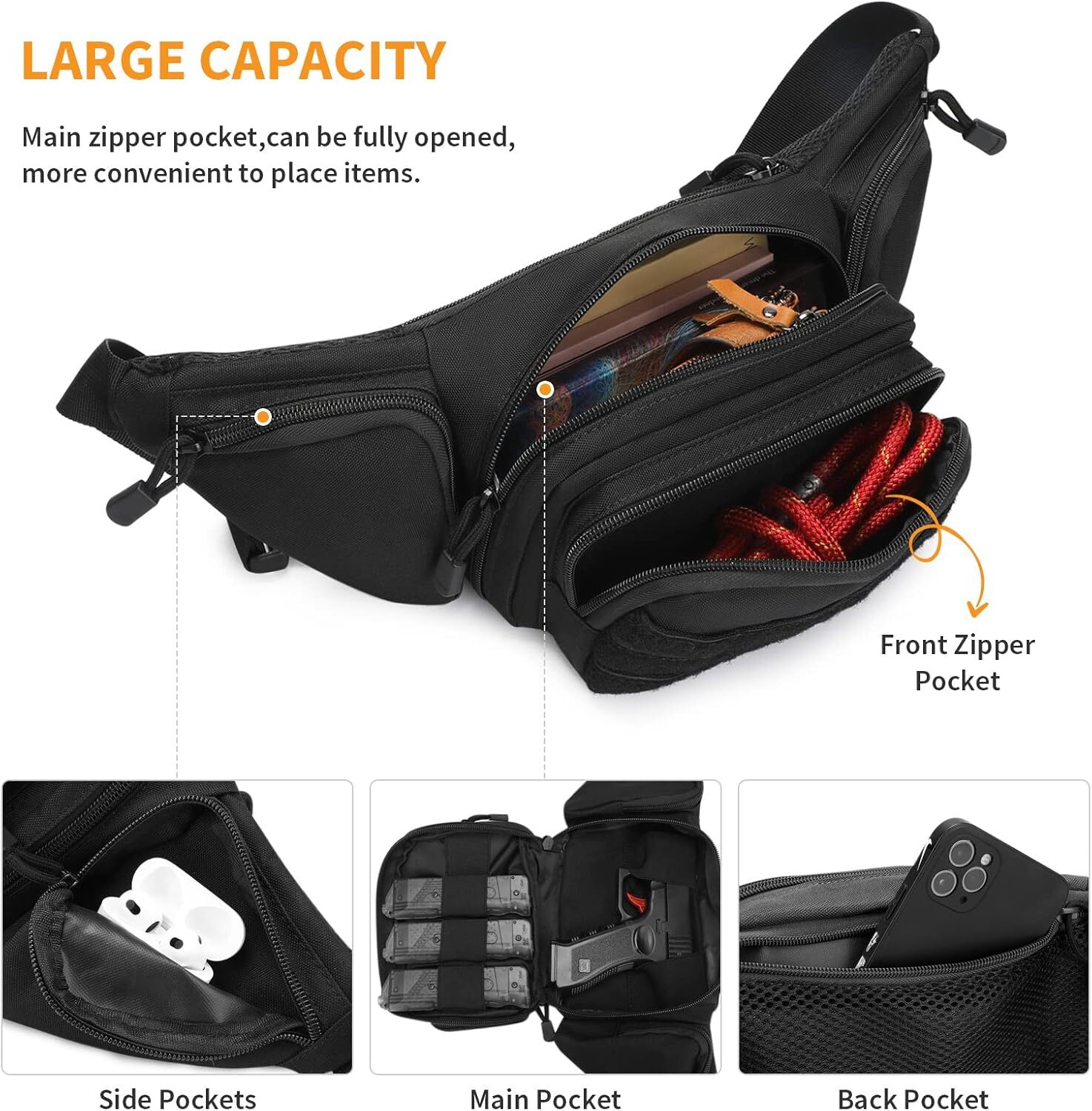 Tactical Waist Fanny Pack Phone Pouch Military Outdoor Camping Hiking Belt Bag