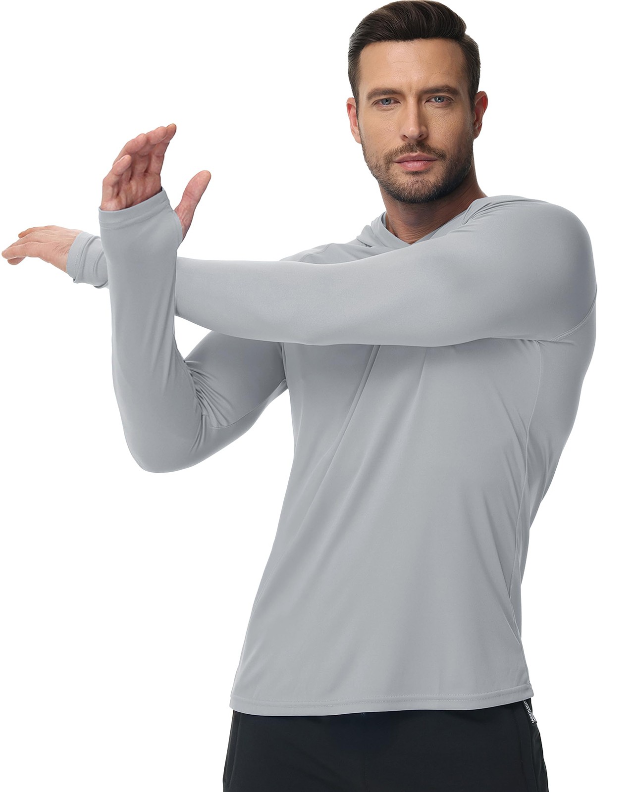 Tacvasen UPF50+ Mens Sun Skin Protection T-Shirts Outdoor Fishing Casual Hoodies