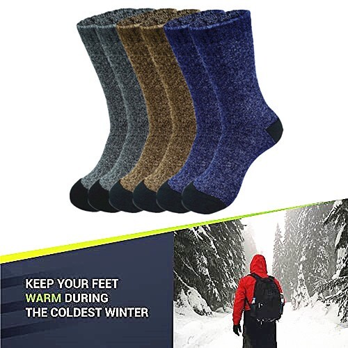 6 Pairs Mens Winter Heavy Duty Cotton Boots Thermal Warm Crew Work Socks 9-13