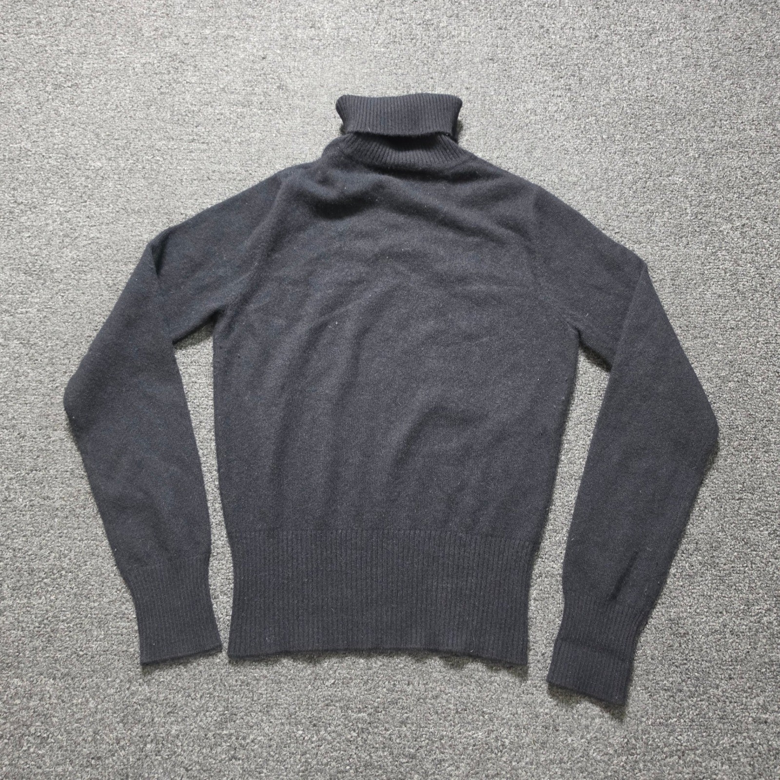 Harold’s Cashmere Turtleneck Sweater Black Womens Small Ribbed Knit Top Luxury