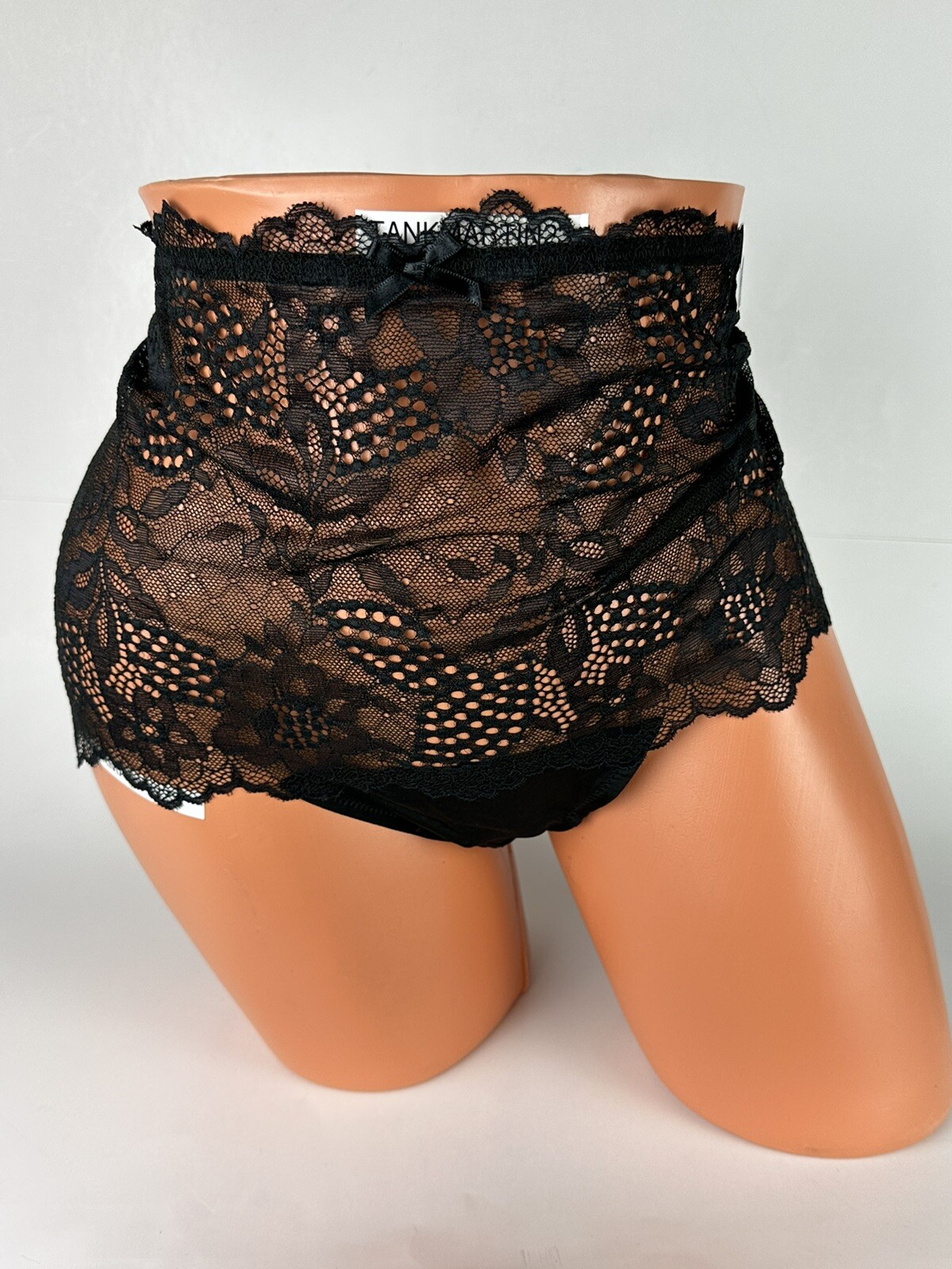 Lane Bryant Cacique Split Gusset Thong Black With Lace Plus Panties 22/24 Sexy C