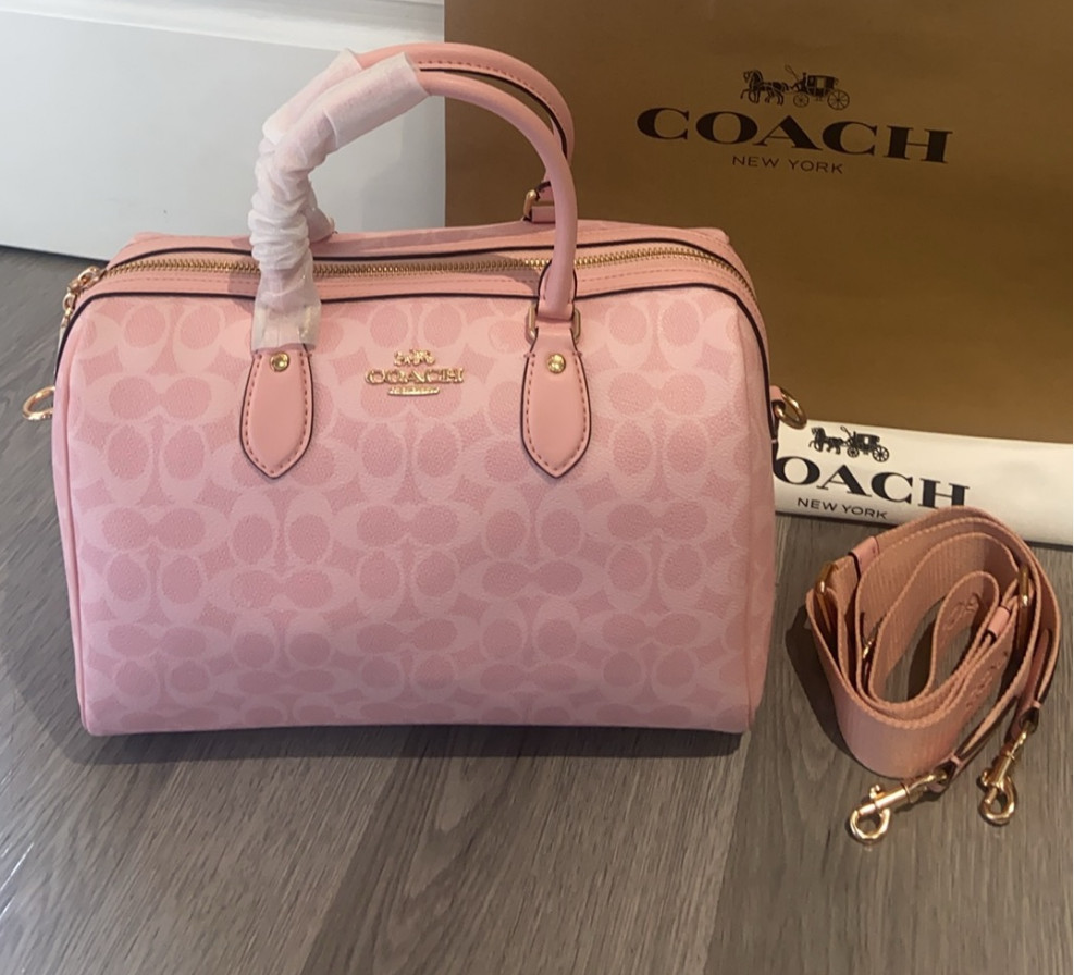 Coach Rowan Large Satchel Bag In Signature Canvas CAO77 /powder pink