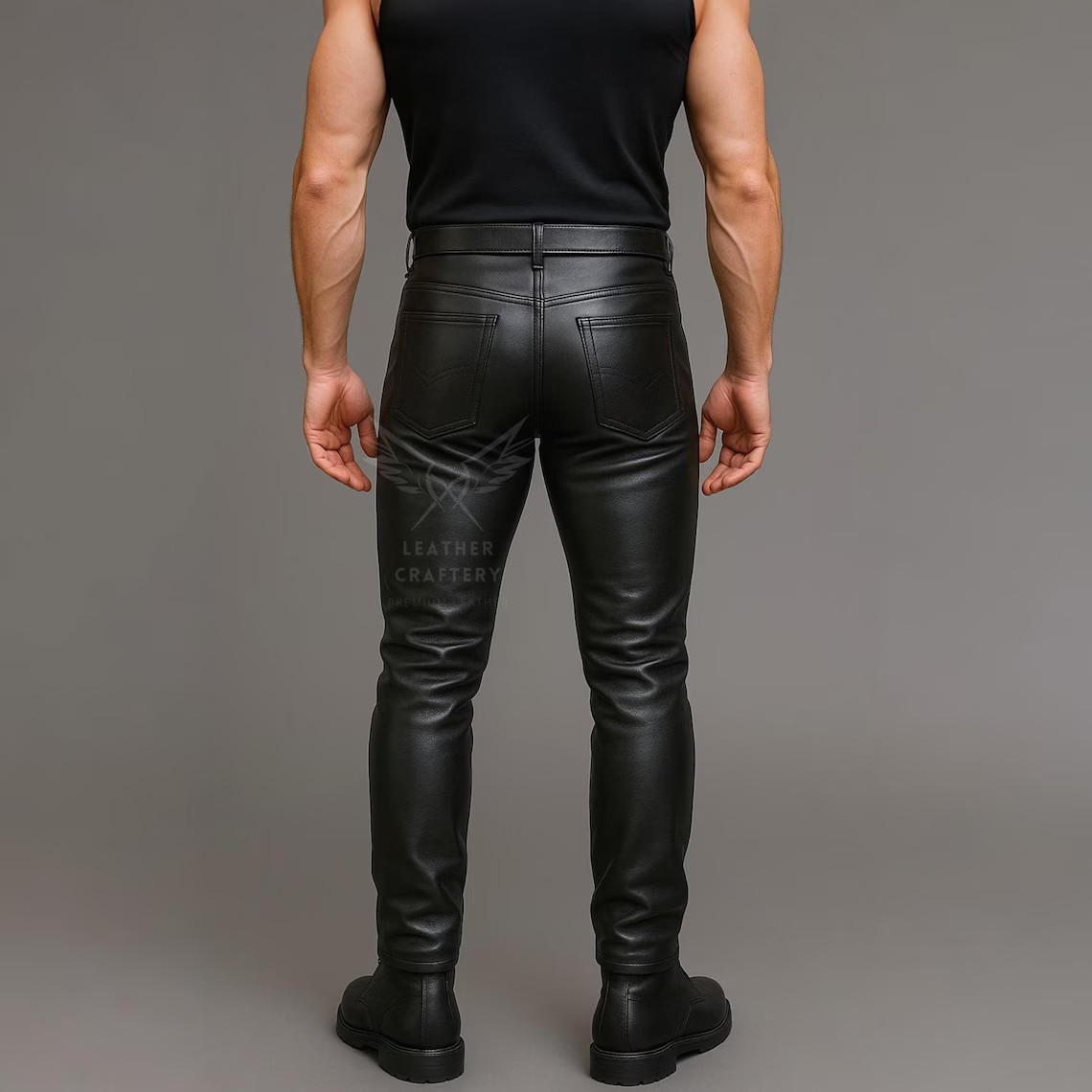 Handmade Men’s Genuine Sheep Leather Party Pants Slim Fit Real Leather Trousers