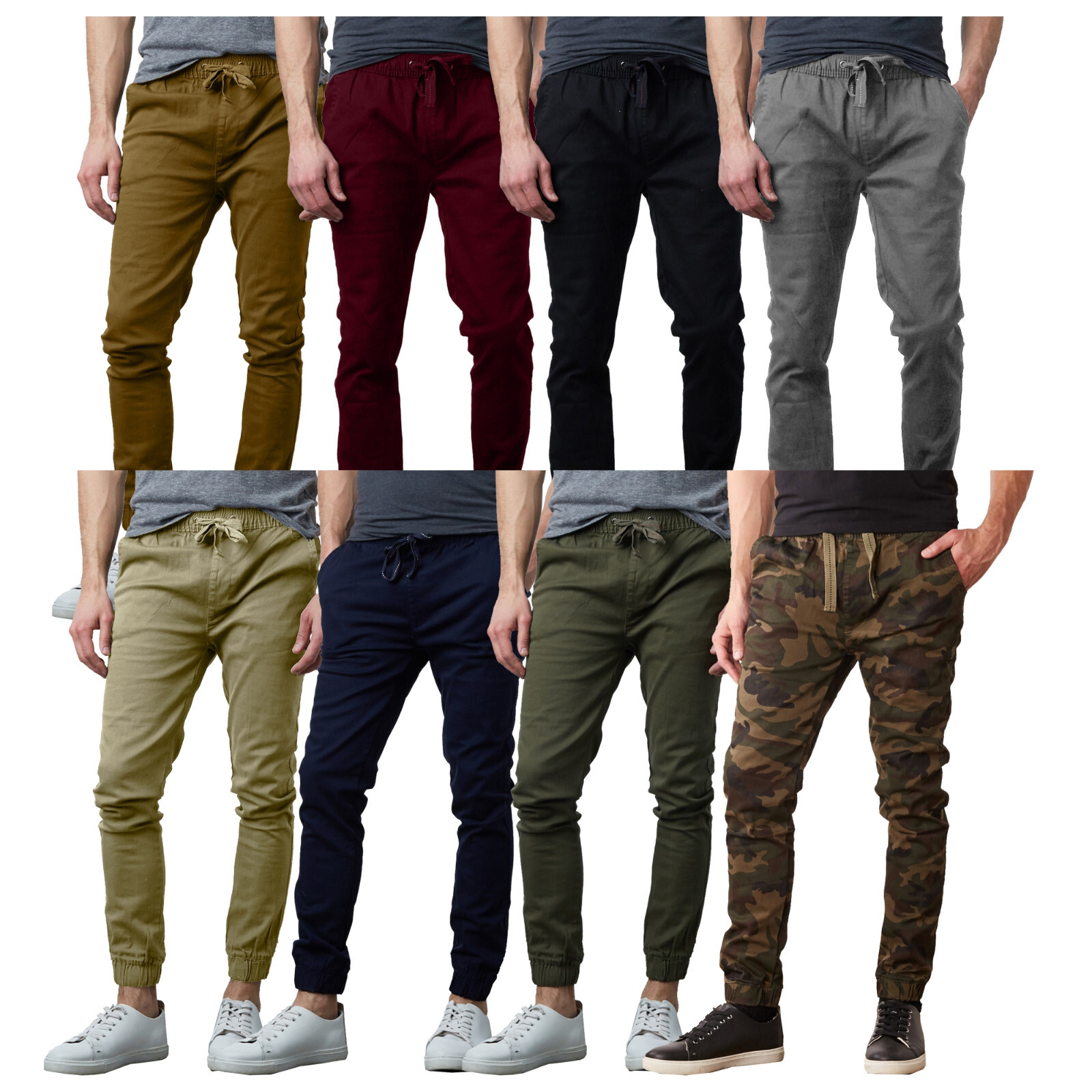 Men’s Slim-Fit Fashionable Twill Jogger Pants (Sizes: S-2XL) NEW FREE SHIPPING
