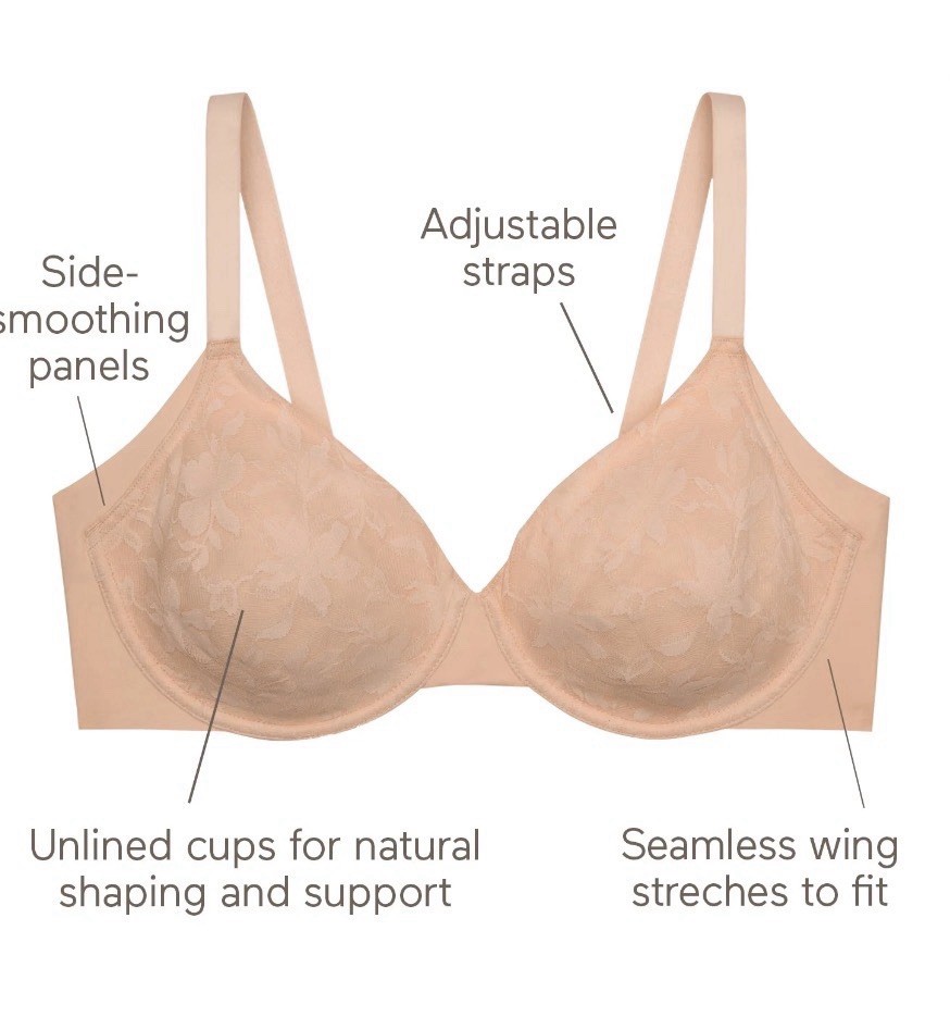 NWT Warners Blissful Benefits Underarm Smoothing T-Shirt Bra Beige Or White