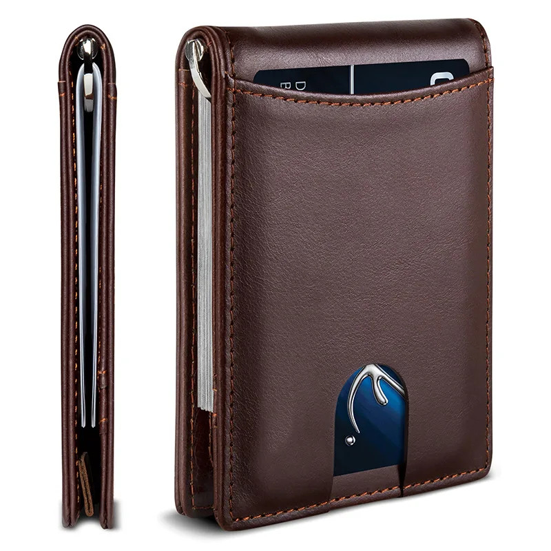 Geestock Slim Microfiber Leather RFID Blocking Credit Card Wallet with Money Cli