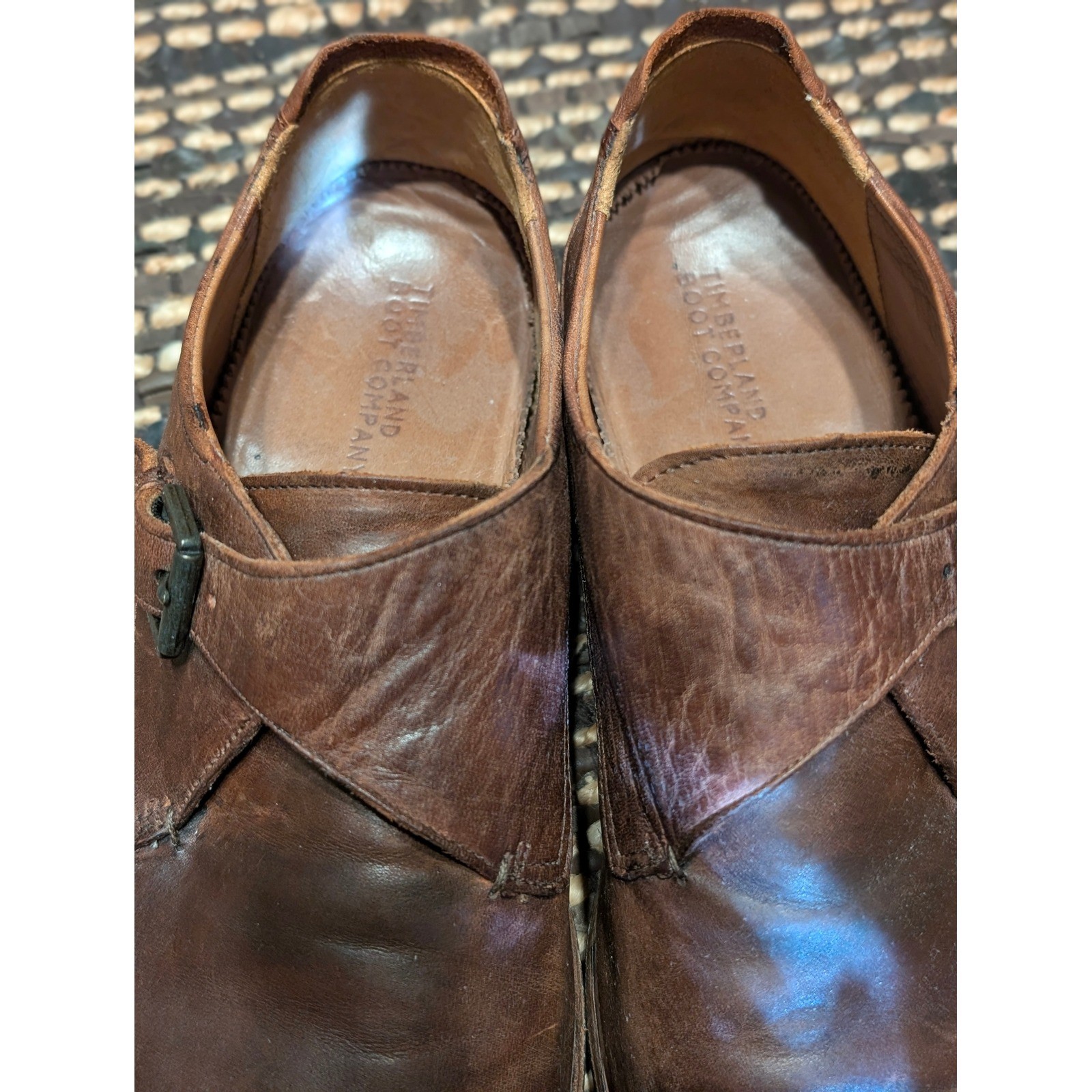 Timberland Boot Company Wodehouse Single Monk Strap Leather Shoes Brown size 10