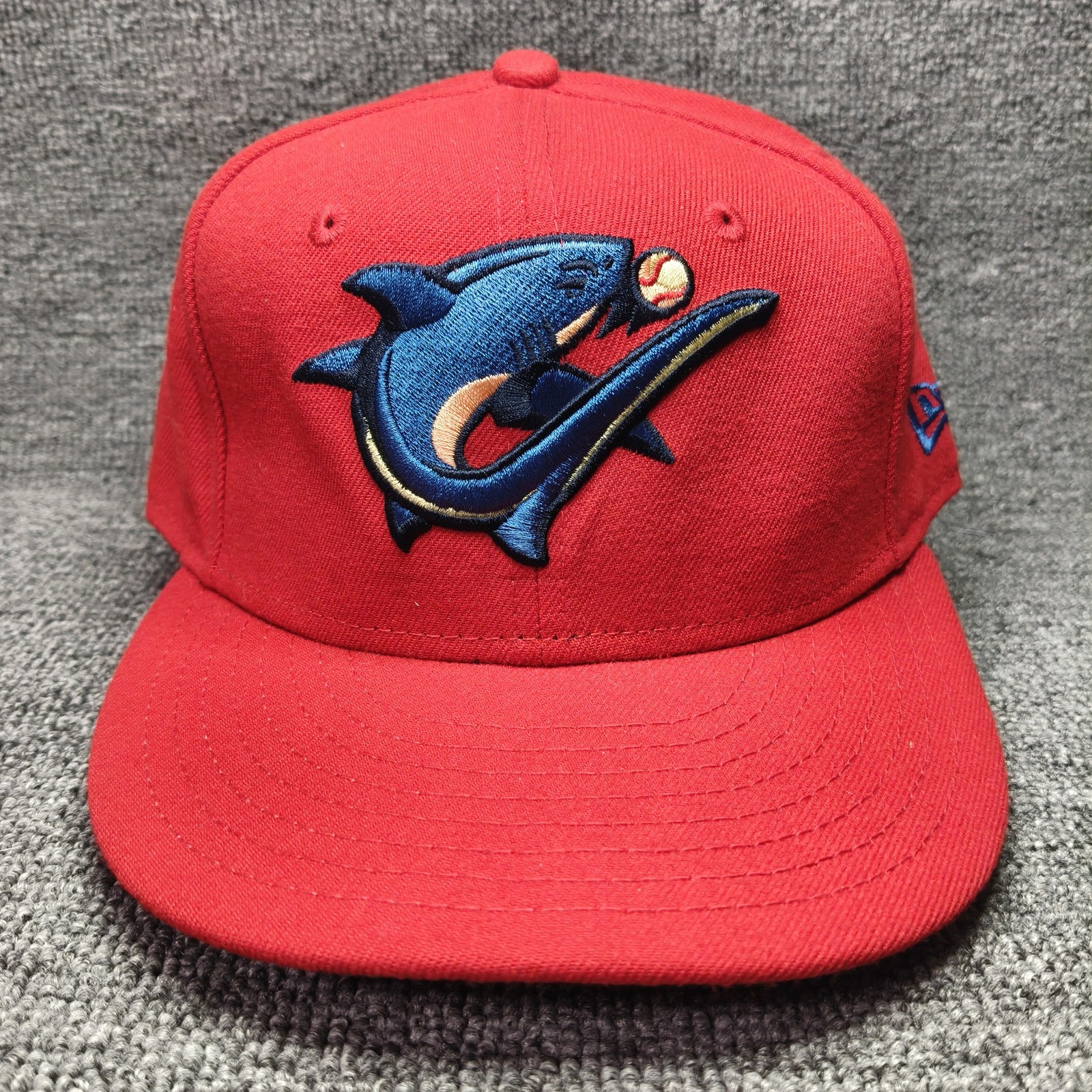 New Era Wilmington Sharks 59FIFTY Fitted Red Flat Brim Hat 7 1 4