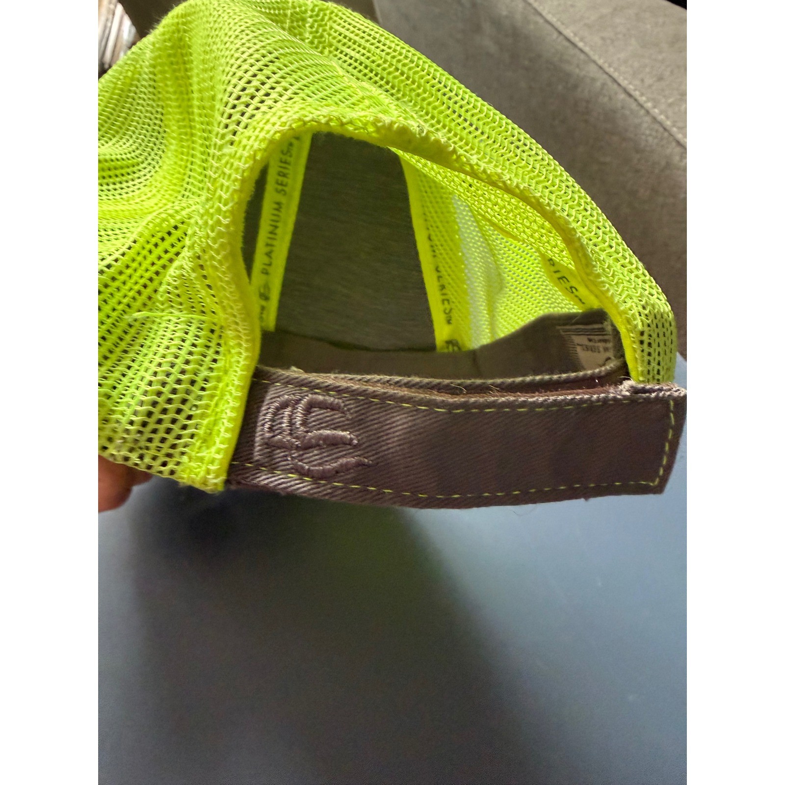 Liddell Platinum Series Trucker Hat Mens Grey Neon Green Mesh Snapback Cap