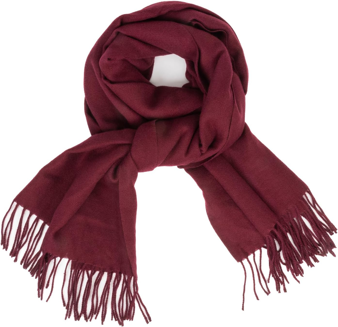 Winter Scarf for Men Women – Soft Warm Cashmere Feel Scarves Medium Brugundy