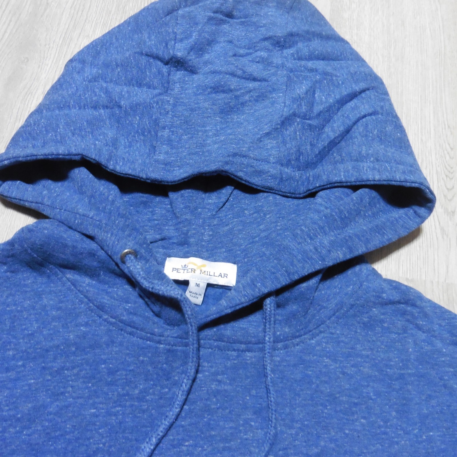 PETER MILLAR Mens M MEDIUM HOODIE LAVA WASH RAVINE BLUE PULLOVER SWEATSHIRT