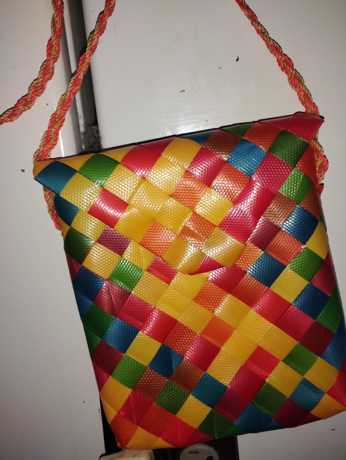 Handmade Plastic Woven Purse Bag